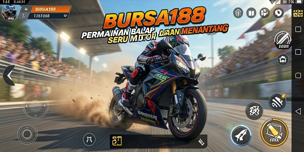 Gameplay BURSA188 dengan balapan motor yang seru.