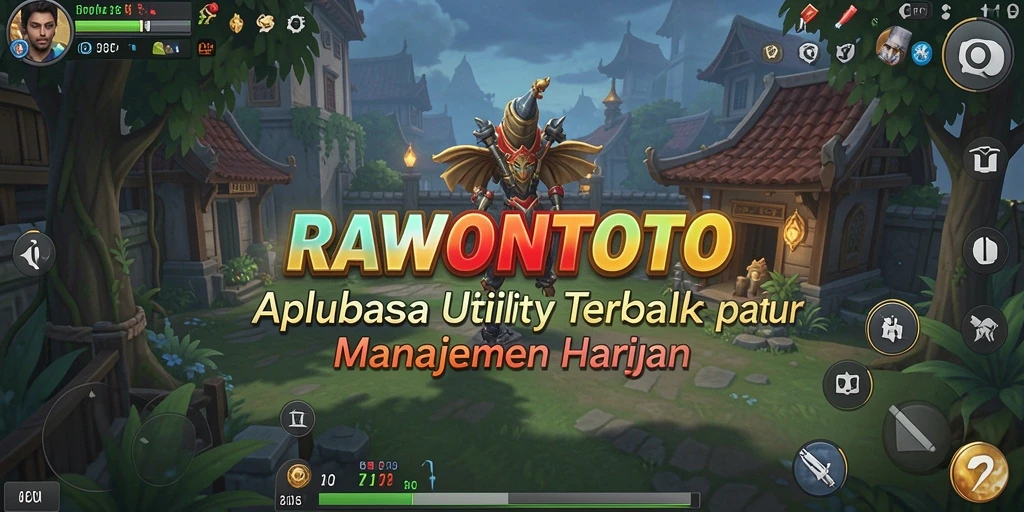 Tampilan utama aplikasi RAWONTOTO yang menampilkan fitur utility.