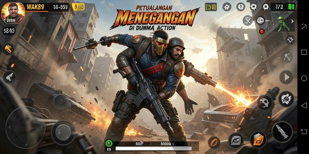 Tampilan aksi seru dalam WAK89 dengan misi menantang.